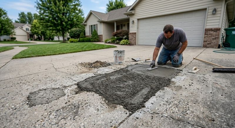 Cement Driveway Repair in West Des Moines, IA
