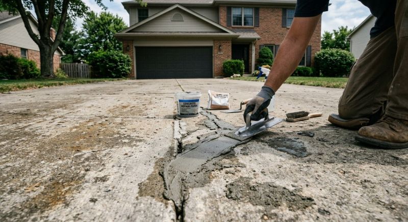 Concrete Driveway Crack Repair in Corpus Christi, TX