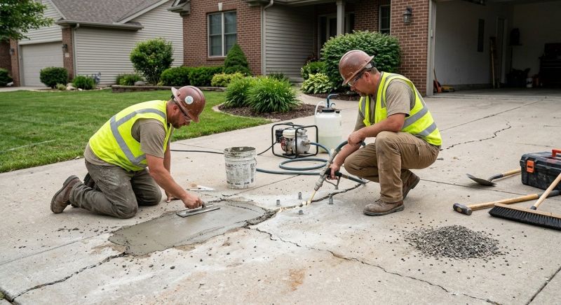 Concrete Driveway Crack Repair in West Des Moines, IA